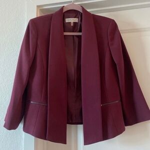 Kasper 3/4 Sleeve Blazer, Sharp & Stylish - Burgundy